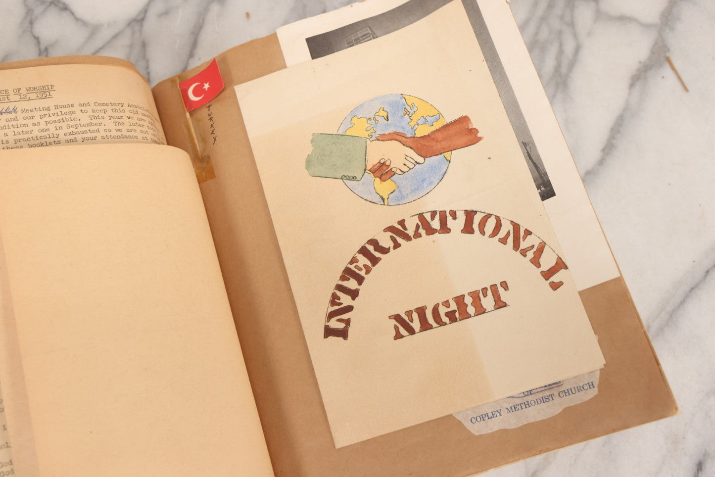 Lot 158 - Vintage “Concerts Churches” Scrapbook With Cut-Out Letter Cover, Containing Hundreds Of Event And Community Ephemera, Circa 1910–1960