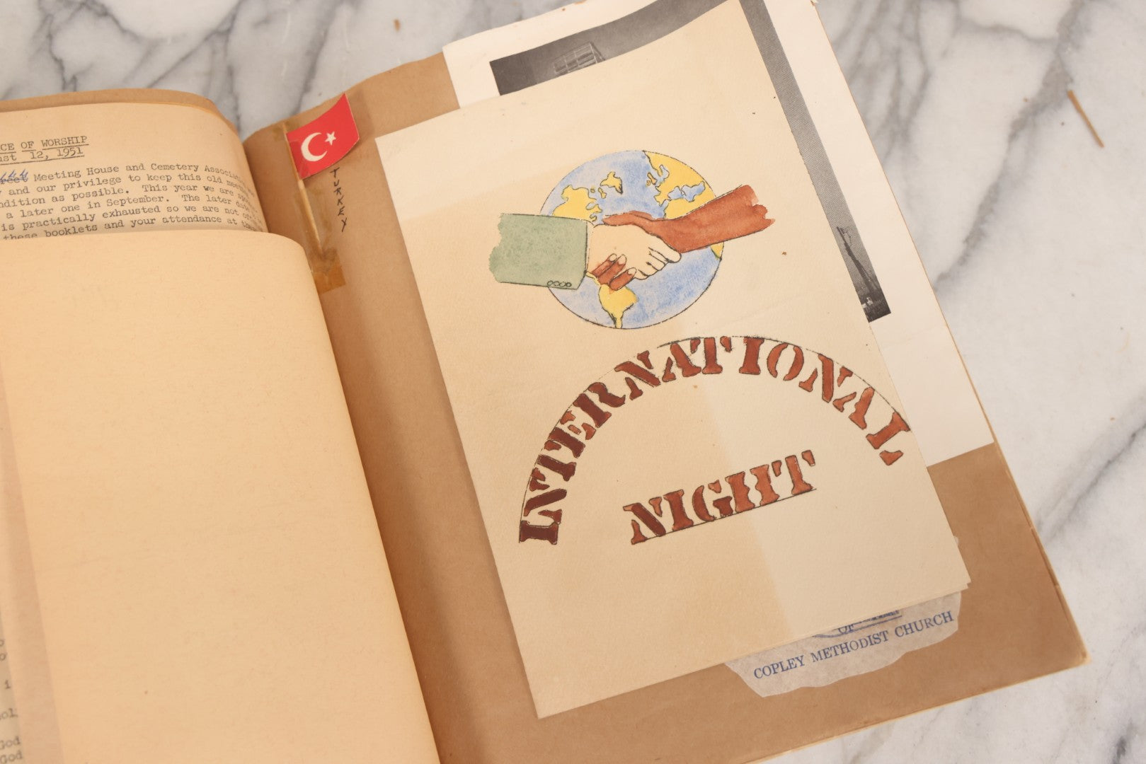 Lot 158 - Vintage “Concerts Churches” Scrapbook With Cut-Out Letter Cover, Containing Hundreds Of Event And Community Ephemera, Circa 1910–1960