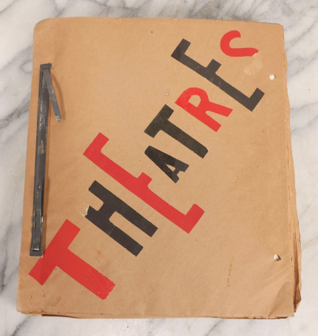 Lot 159 - Vintage “Theatres” Scrapbook With Cut-Out Letter Cover, Containing Mid-20th-Century Performance And Entertainment Ephemera, 1930s–1960s