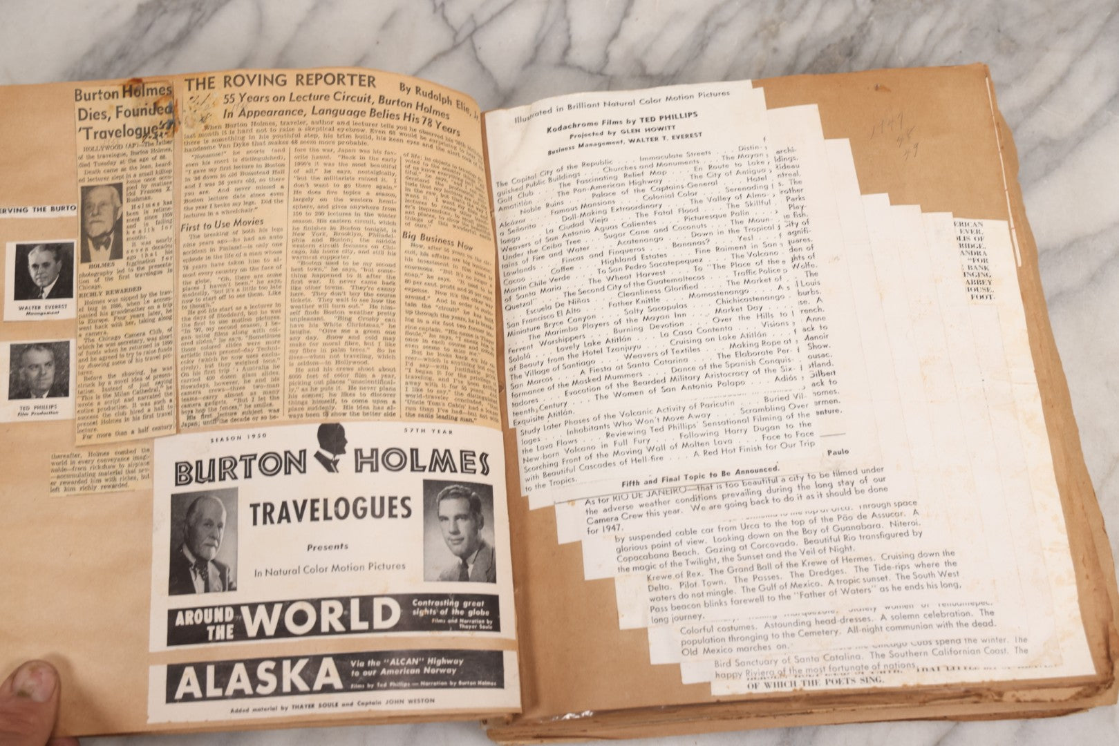 Lot 159 - Vintage “Theatres” Scrapbook With Cut-Out Letter Cover, Containing Mid-20th-Century Performance And Entertainment Ephemera, 1930s–1960s