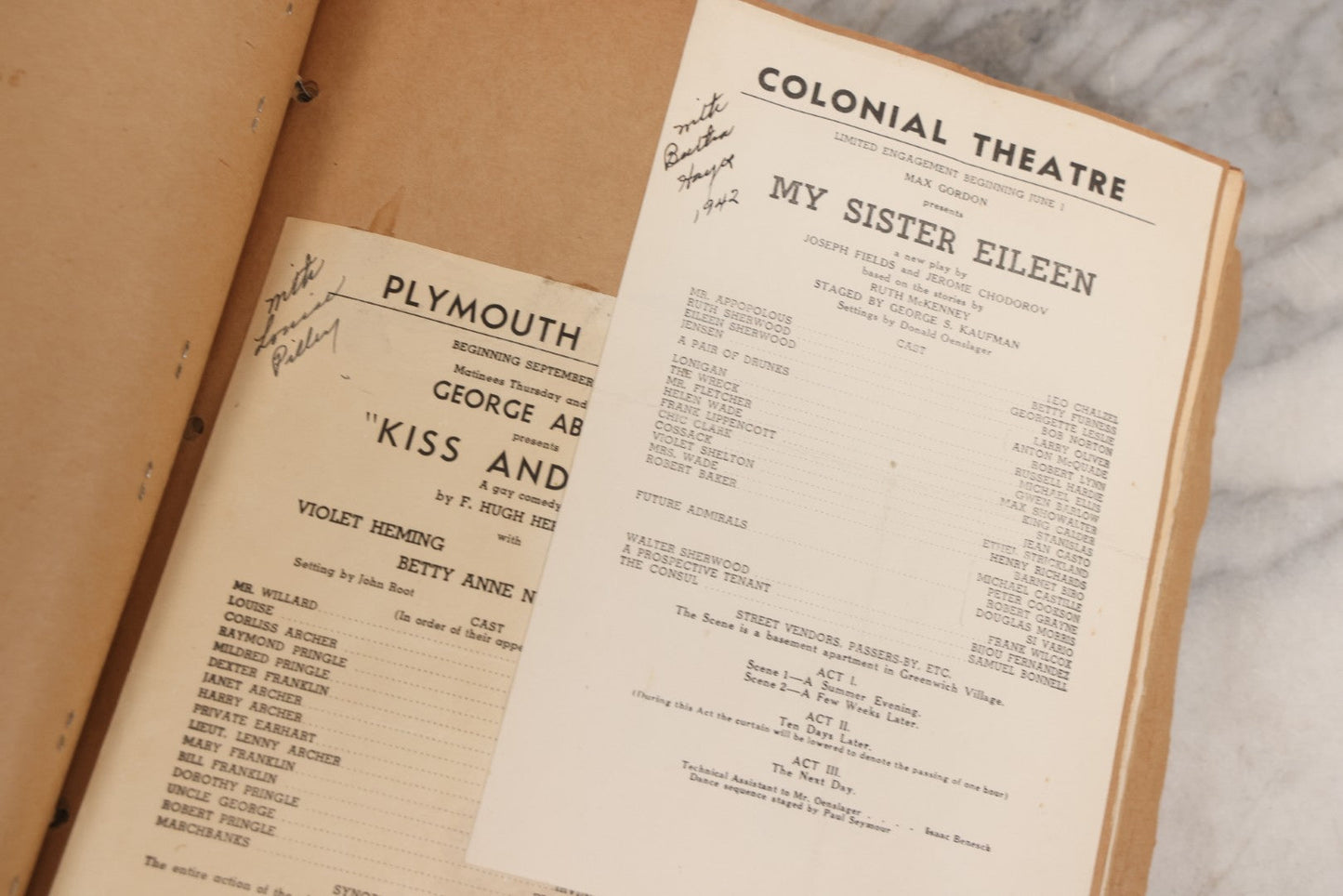Lot 159 - Vintage “Theatres” Scrapbook With Cut-Out Letter Cover, Containing Mid-20th-Century Performance And Entertainment Ephemera, 1930s–1960s