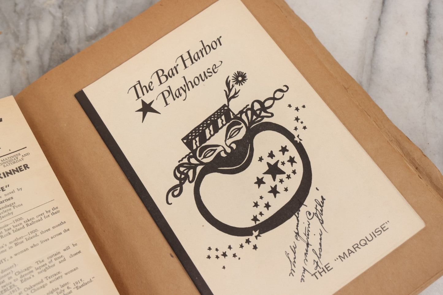 Lot 159 - Vintage “Theatres” Scrapbook With Cut-Out Letter Cover, Containing Mid-20th-Century Performance And Entertainment Ephemera, 1930s–1960s