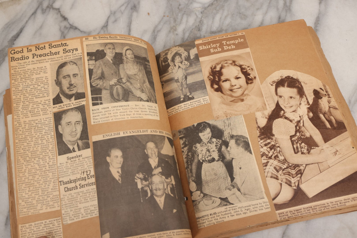 Lot 159 - Vintage “Theatres” Scrapbook With Cut-Out Letter Cover, Containing Mid-20th-Century Performance And Entertainment Ephemera, 1930s–1960s