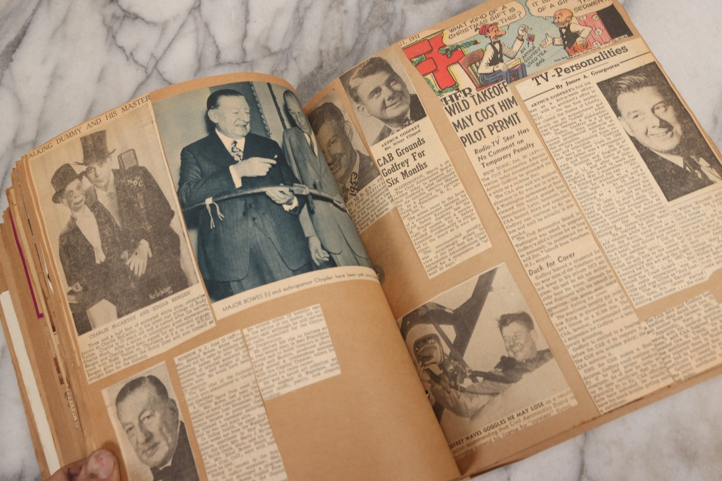 Lot 159 - Vintage “Theatres” Scrapbook With Cut-Out Letter Cover, Containing Mid-20th-Century Performance And Entertainment Ephemera, 1930s–1960s