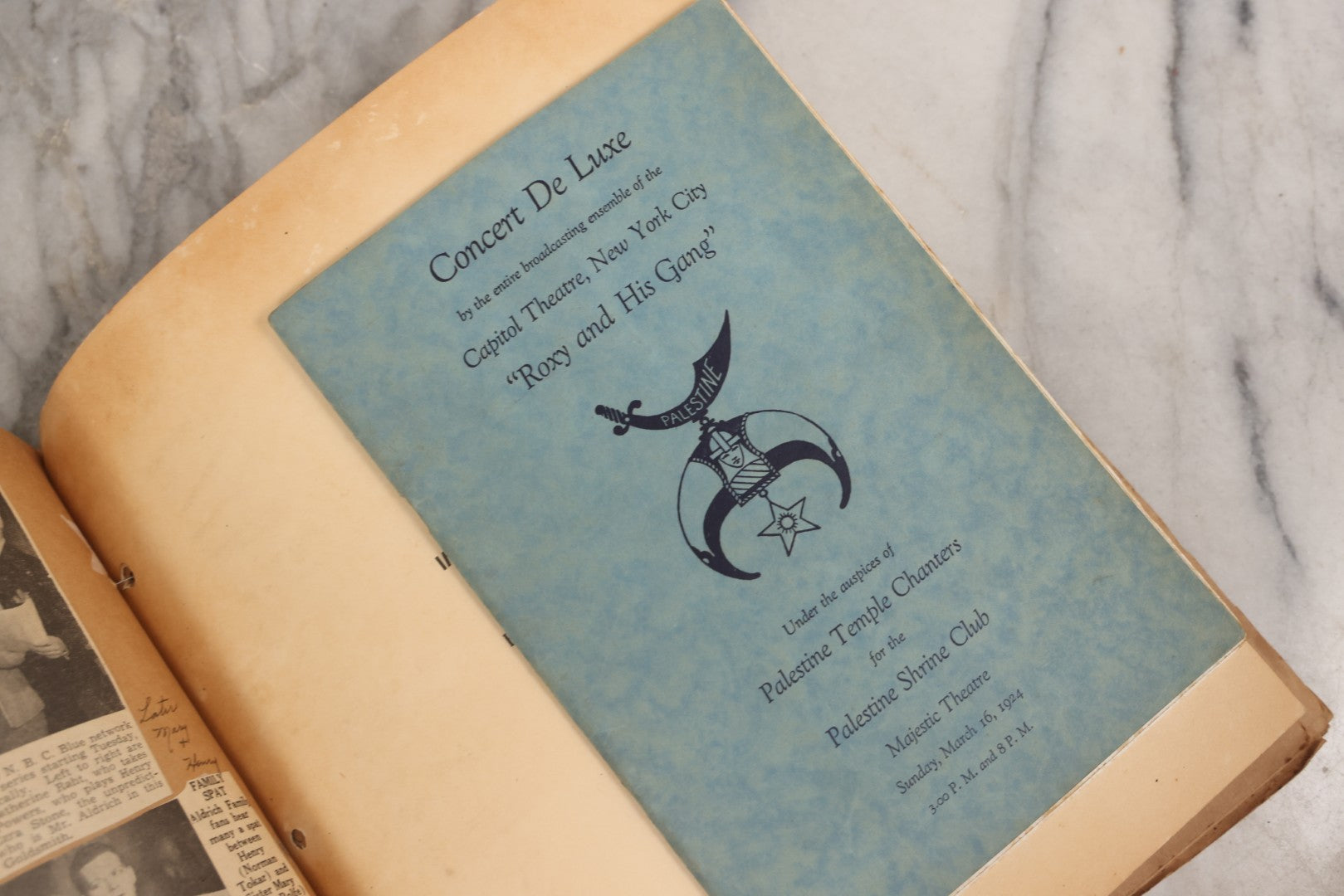 Lot 159 - Vintage “Theatres” Scrapbook With Cut-Out Letter Cover, Containing Mid-20th-Century Performance And Entertainment Ephemera, 1930s–1960s