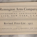 Lot 160 - Vintage Remington Arms Company “Revised Price-List — 1902,” Likely Later Facsimile Reprint, Designed And Printed By Southgate Press, T. W. Ripley Co., Boston