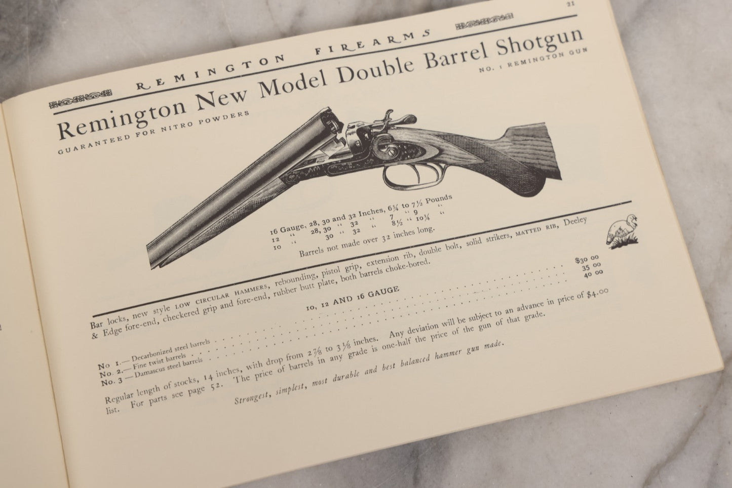 Lot 160 - Vintage Remington Arms Company “Revised Price-List — 1902,” Likely Later Facsimile Reprint, Designed And Printed By Southgate Press, T. W. Ripley Co., Boston
