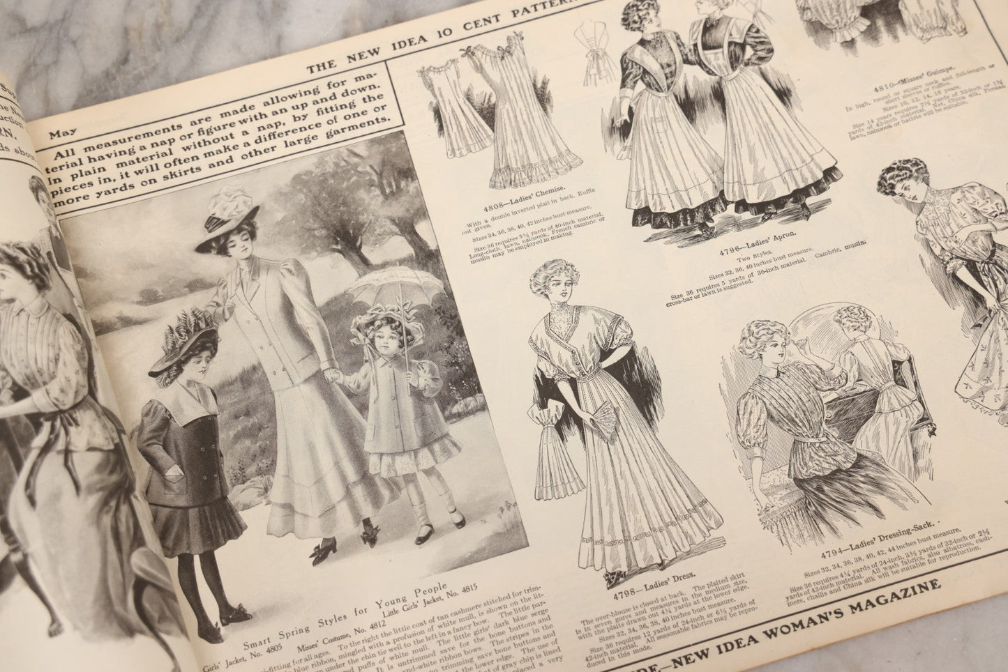 Lot 161 - Antique “New Idea Fashion Review” Spring And Summer 1908 Pattern Magazine, The New Idea Pattern Co., Chicago, New York, Toronto