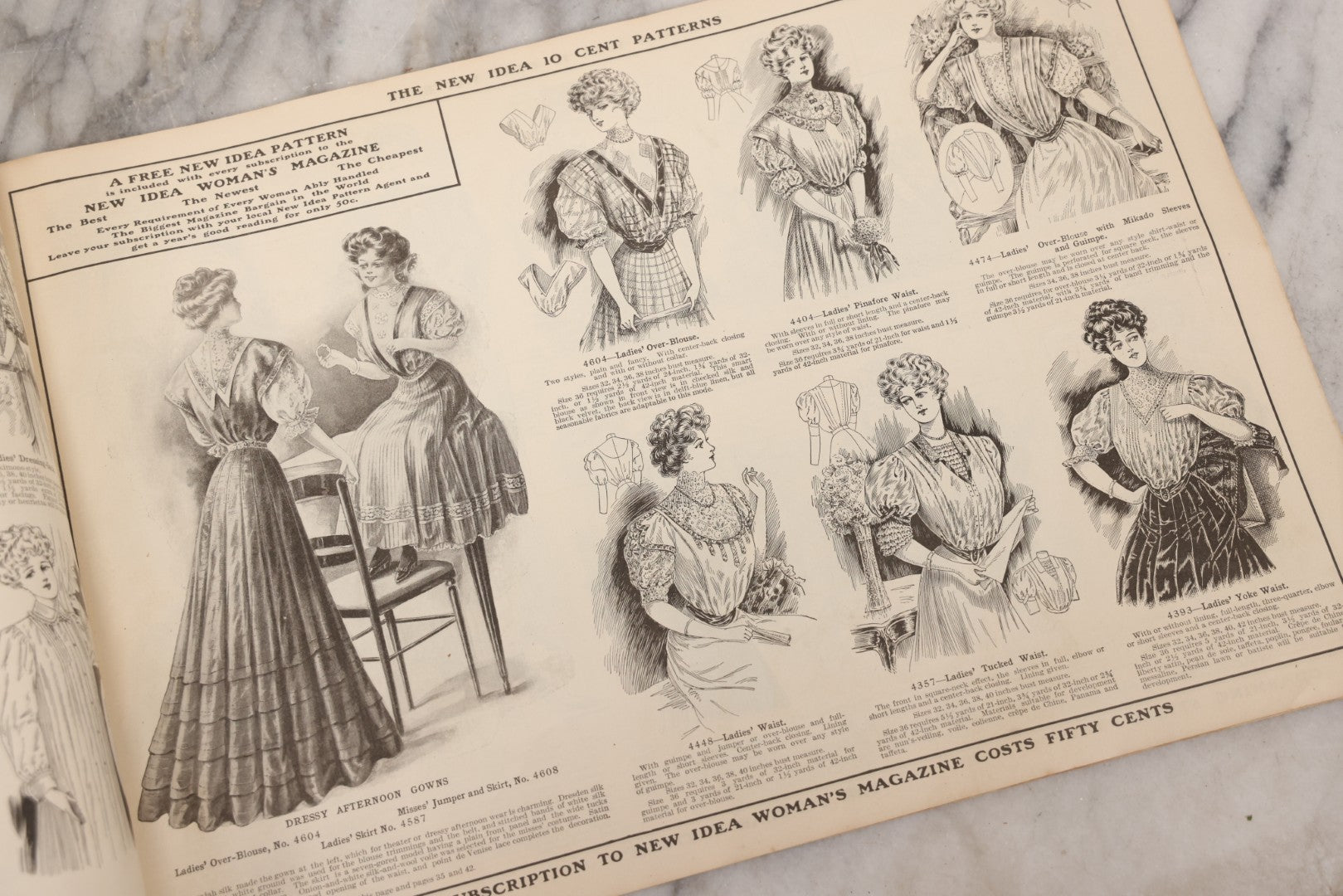 Lot 161 - Antique “New Idea Fashion Review” Spring And Summer 1908 Pattern Magazine, The New Idea Pattern Co., Chicago, New York, Toronto