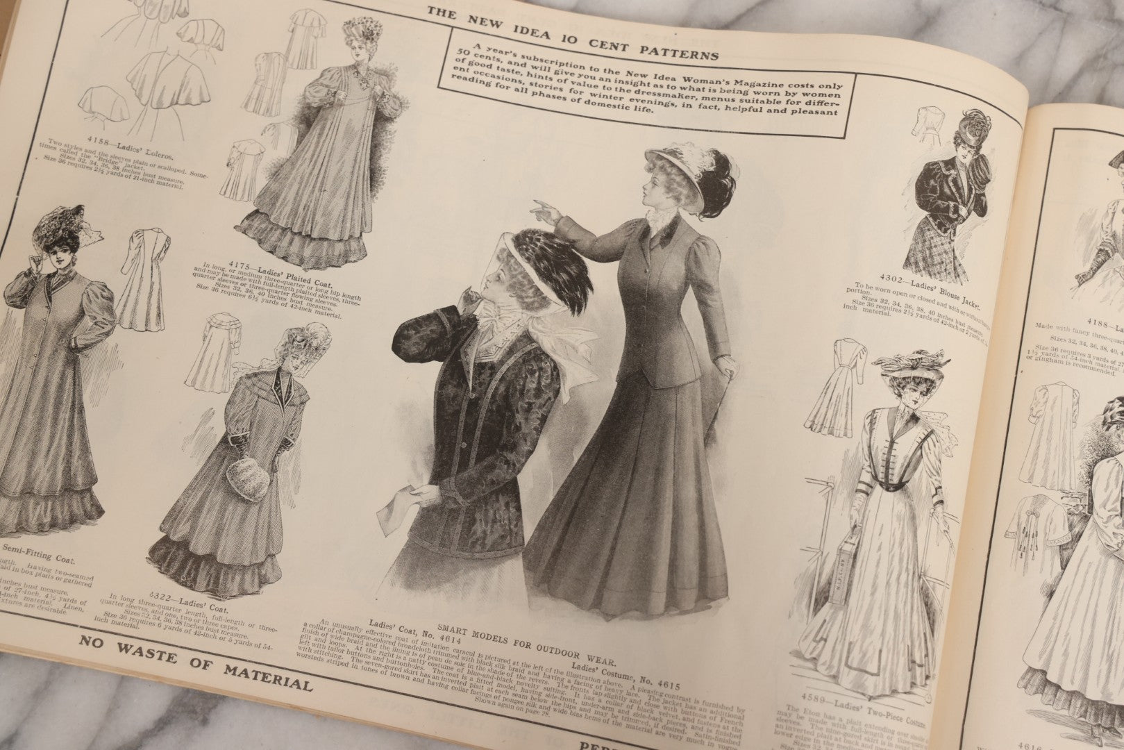 Lot 161 - Antique “New Idea Fashion Review” Spring And Summer 1908 Pattern Magazine, The New Idea Pattern Co., Chicago, New York, Toronto