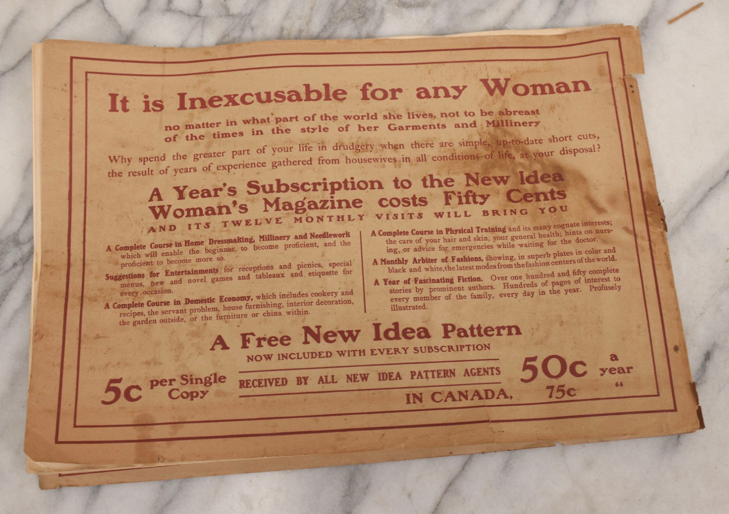 Lot 161 - Antique “New Idea Fashion Review” Spring And Summer 1908 Pattern Magazine, The New Idea Pattern Co., Chicago, New York, Toronto