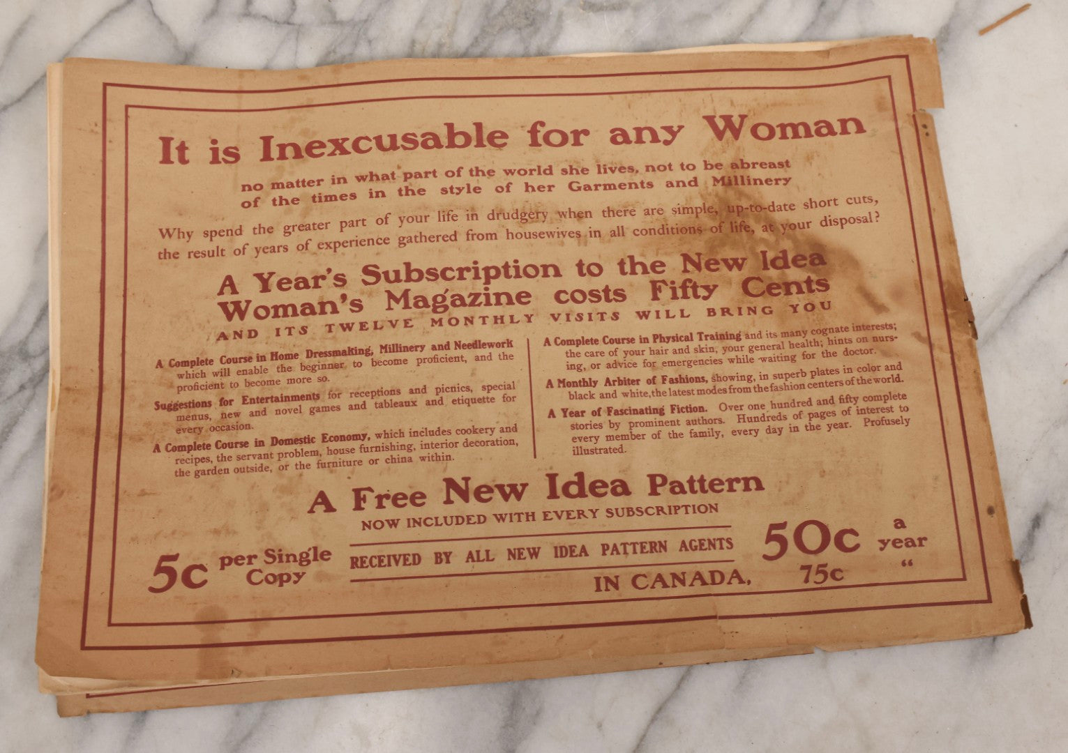 Lot 161 - Antique “New Idea Fashion Review” Spring And Summer 1908 Pattern Magazine, The New Idea Pattern Co., Chicago, New York, Toronto