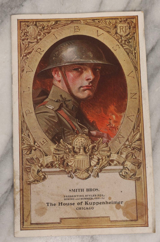 Lot 162 - Antique 1918 “The House Of Kuppenheimer” Men's Fashion Catalog Featuring Military-Inspired Styles, Smith Bros. Issue