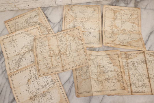 Lot 166 - Grouping Of Eight Antique 1795 Engraved Naval Maps For Malham's Naval Gazetteer By Allen & West, Including Irish Sea, South America, English Channel, West India Islands, Baltic Sea, Africa, East Coast Of North America, And Bay Of Biscay