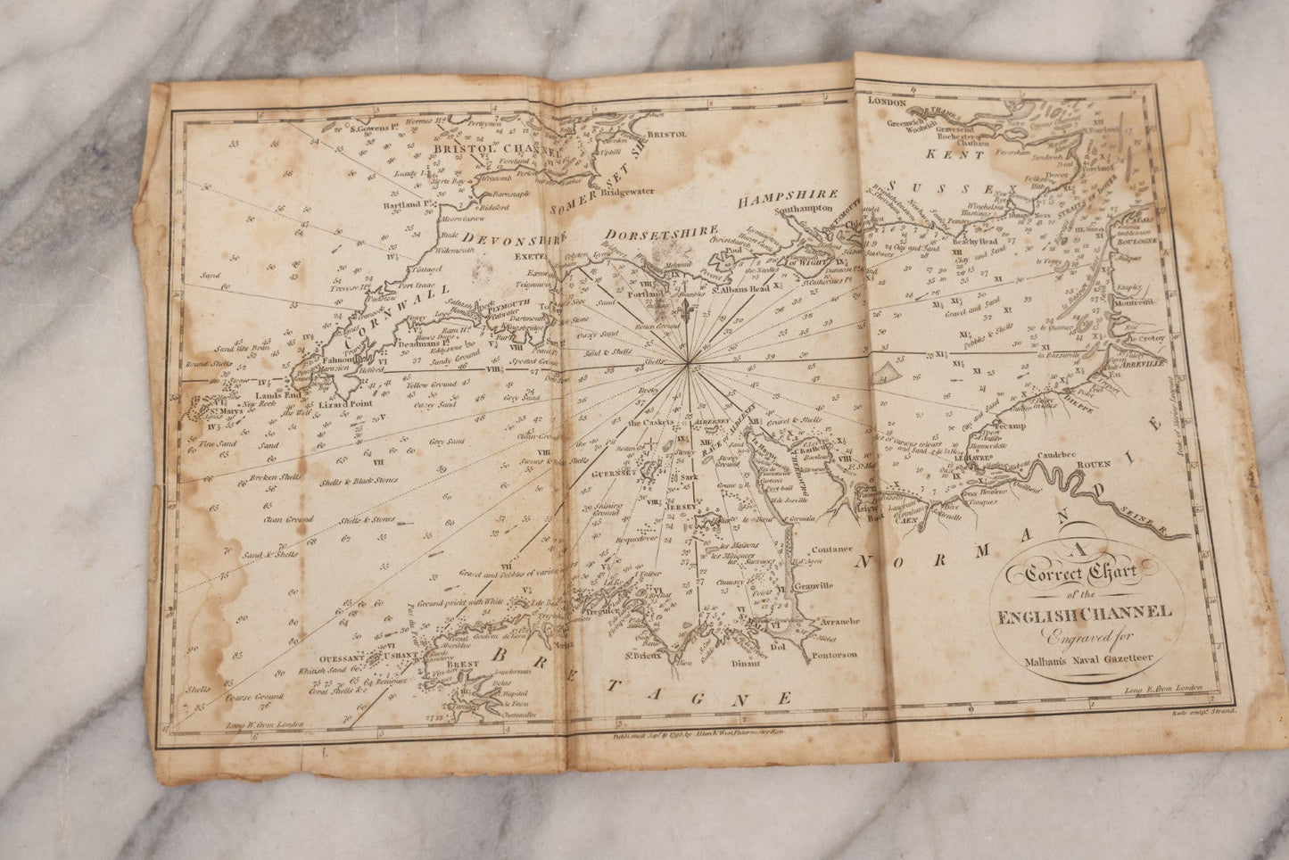 Lot 166 - Grouping Of Eight Antique 1795 Engraved Naval Maps For Malham's Naval Gazetteer By Allen & West, Including Irish Sea, South America, English Channel, West India Islands, Baltic Sea, Africa, East Coast Of North America, And Bay Of Biscay
