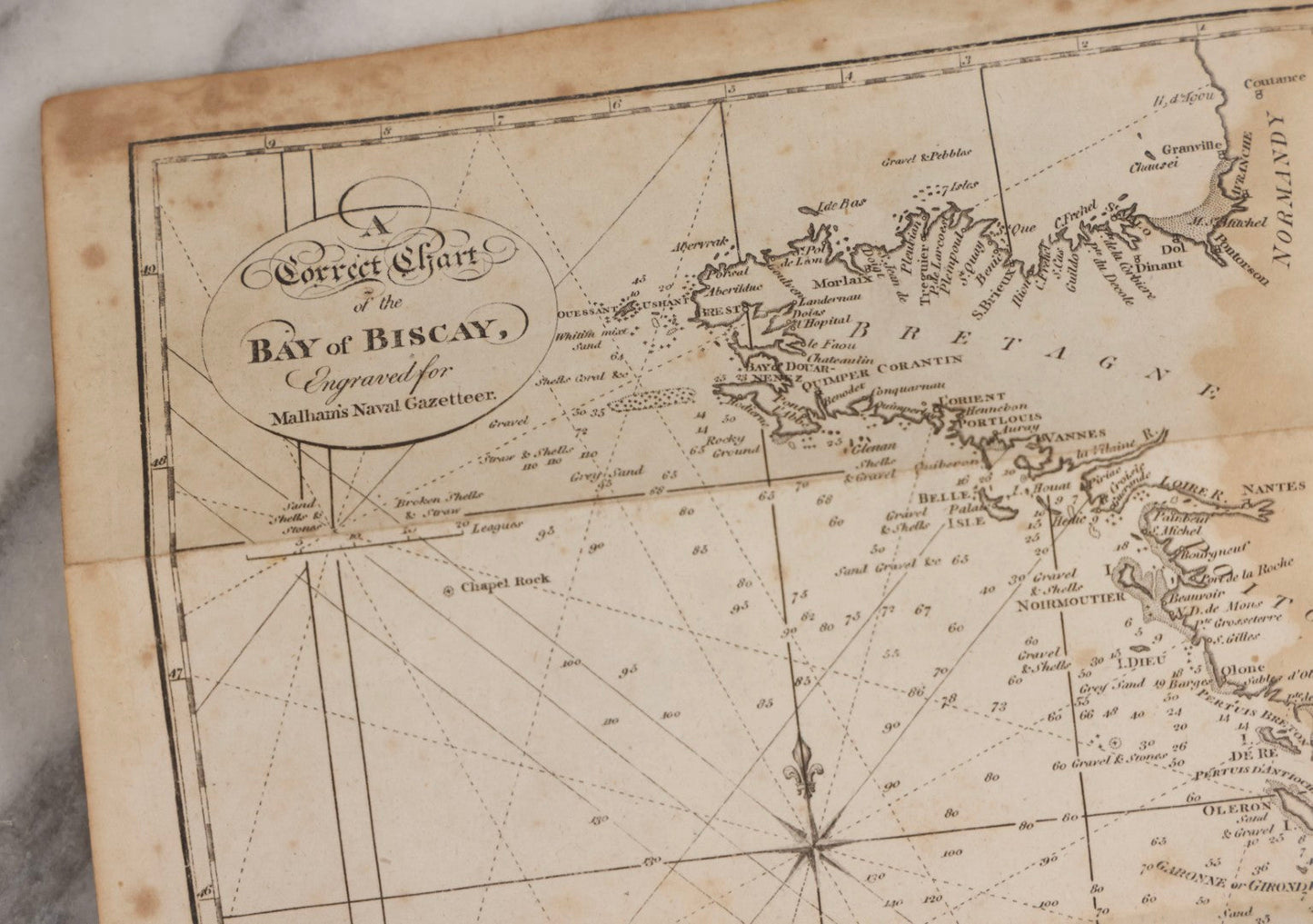 Lot 166 - Grouping Of Eight Antique 1795 Engraved Naval Maps For Malham's Naval Gazetteer By Allen & West, Including Irish Sea, South America, English Channel, West India Islands, Baltic Sea, Africa, East Coast Of North America, And Bay Of Biscay