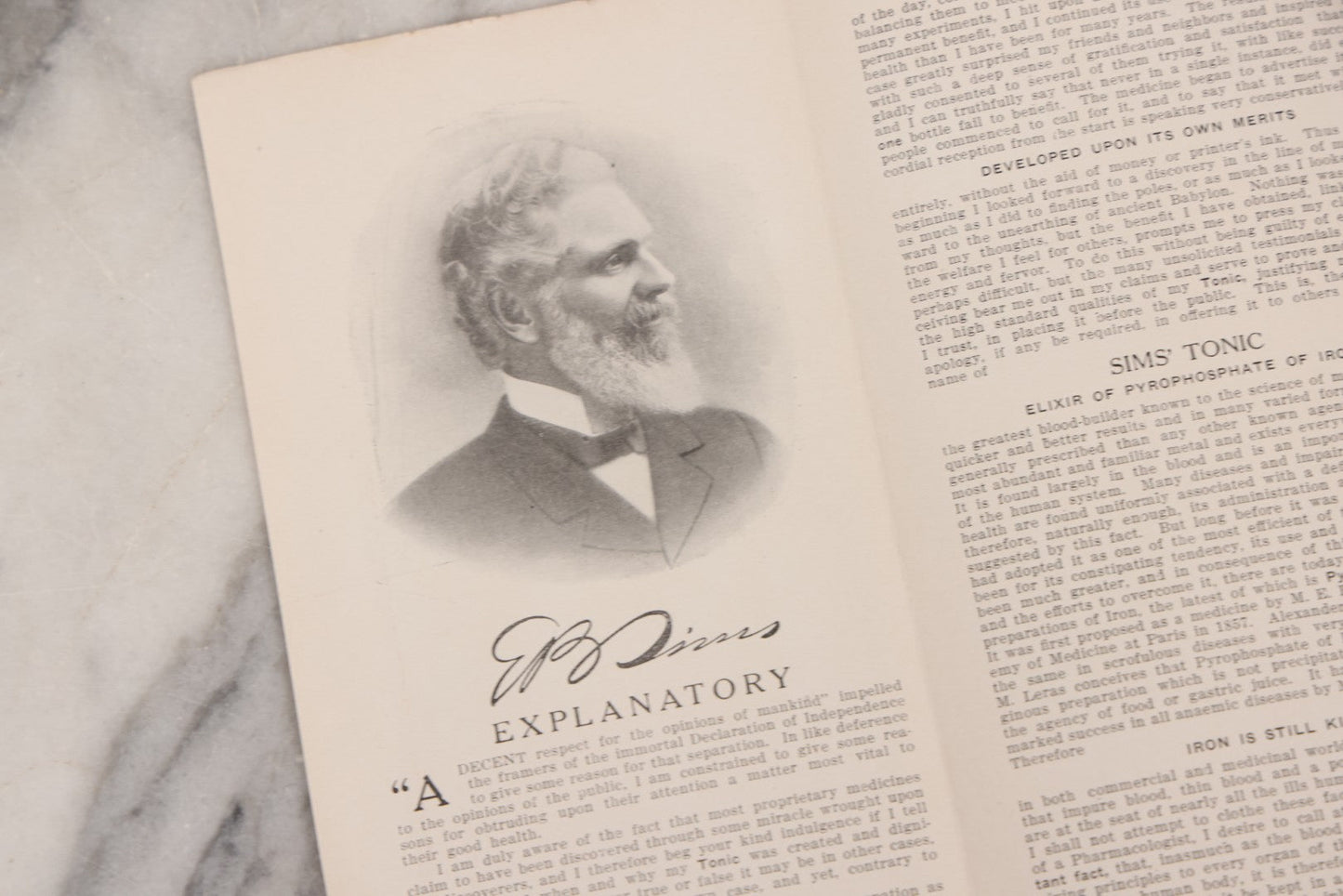 Lot 167 - Grouping Of Six Antique Advertising Fold-Outs For Sims' Tonic “Elixir Of Pyrophosphate Of Iron,” Illustrated Patent Medicine Brochures, Circa 1900