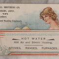 Lot 171 - Antique Trade Card For The Hull Brothers Co., Danbury, Connecticut, With Risqué Bathtub Scene And Tavern Interior, Fold-Out Moving Image Advertising Hot Water, Hot Air, And Steam Heating