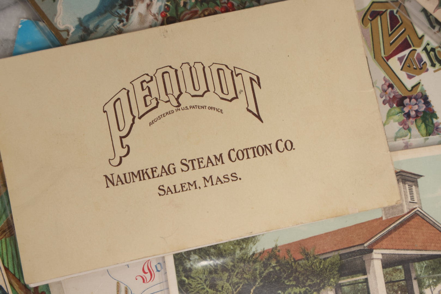 Lot 172 - Grouping Of 20+ Antique And Vintage Postcards And Ephemera Including Holiday Postcards, Sing Sing Prison Cards, Naumkeag Steam Cotton Co. Pamphlet, Salem, Massachusetts Brochure, Trade Cards, And More