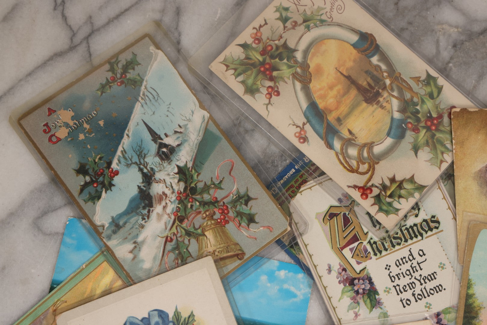 Lot 172 - Grouping Of 20+ Antique And Vintage Postcards And Ephemera Including Holiday Postcards, Sing Sing Prison Cards, Naumkeag Steam Cotton Co. Pamphlet, Salem, Massachusetts Brochure, Trade Cards, And More