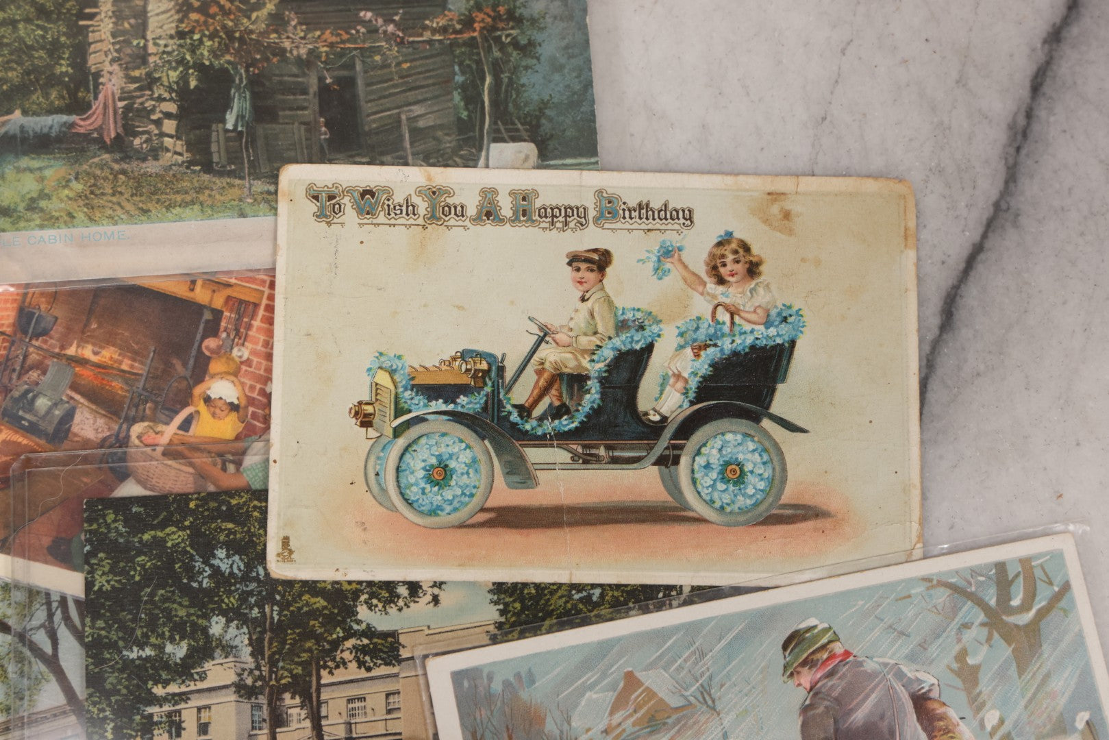 Lot 172 - Grouping Of 20+ Antique And Vintage Postcards And Ephemera Including Holiday Postcards, Sing Sing Prison Cards, Naumkeag Steam Cotton Co. Pamphlet, Salem, Massachusetts Brochure, Trade Cards, And More