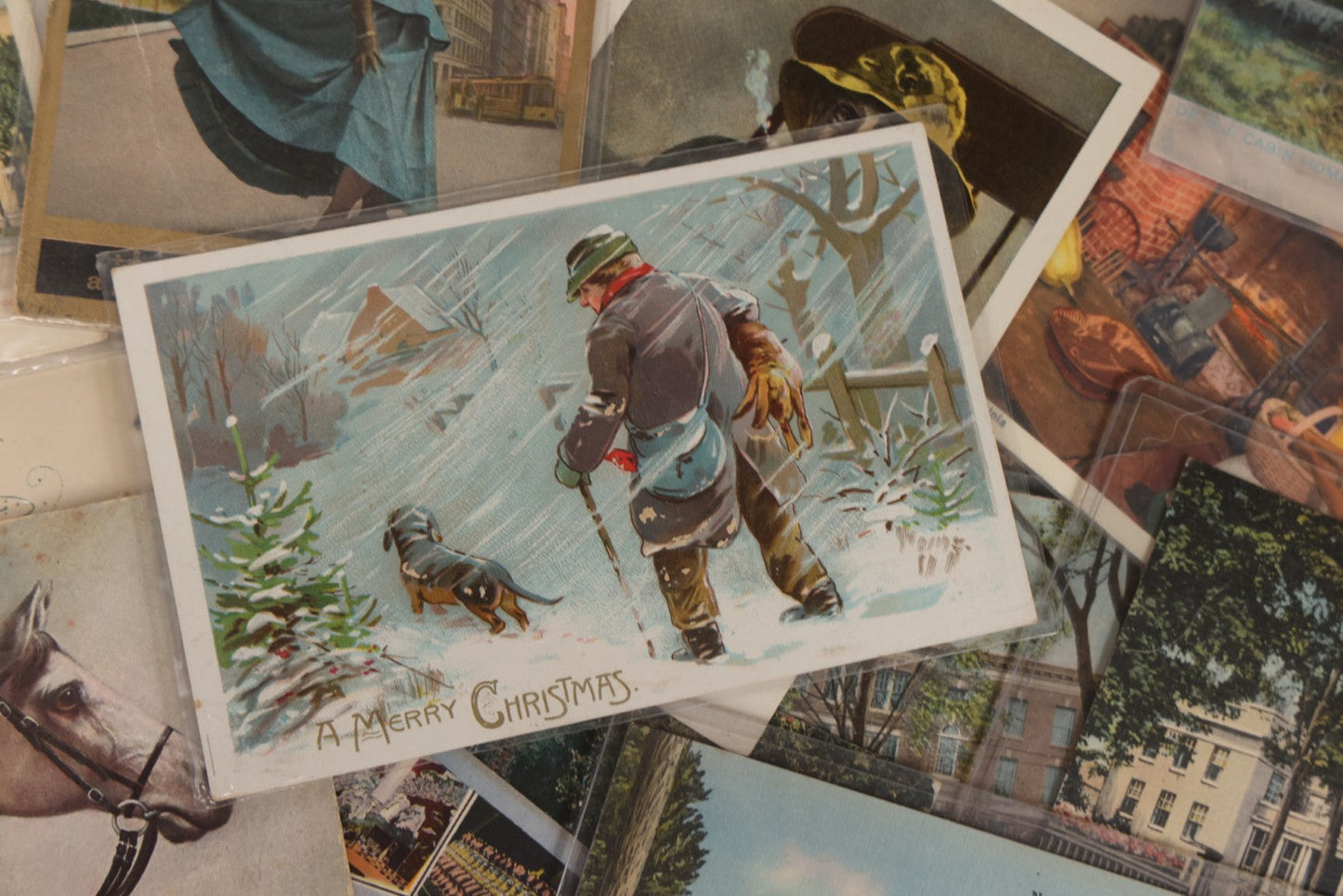 Lot 172 - Grouping Of 20+ Antique And Vintage Postcards And Ephemera Including Holiday Postcards, Sing Sing Prison Cards, Naumkeag Steam Cotton Co. Pamphlet, Salem, Massachusetts Brochure, Trade Cards, And More