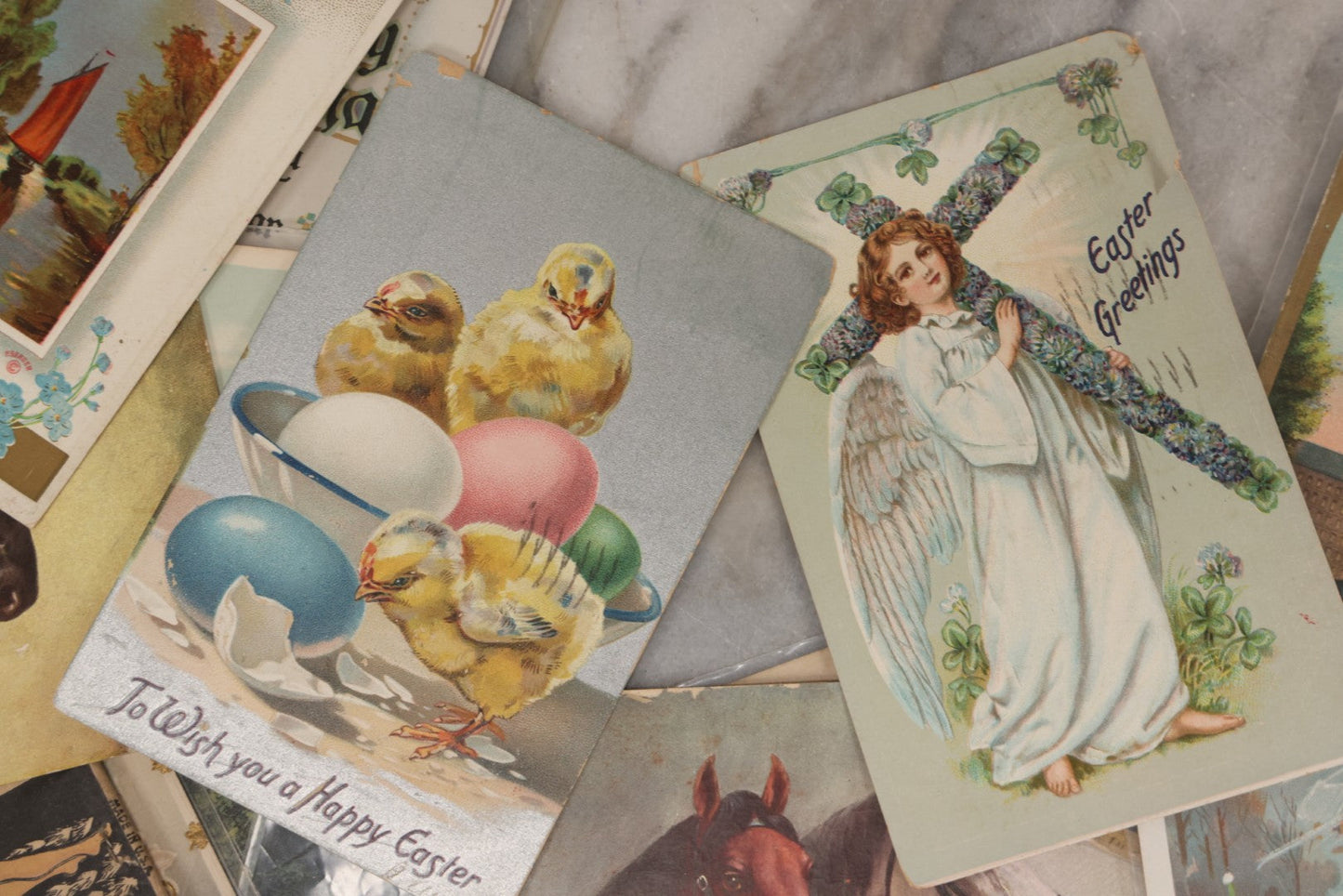 Lot 172 - Grouping Of 20+ Antique And Vintage Postcards And Ephemera Including Holiday Postcards, Sing Sing Prison Cards, Naumkeag Steam Cotton Co. Pamphlet, Salem, Massachusetts Brochure, Trade Cards, And More