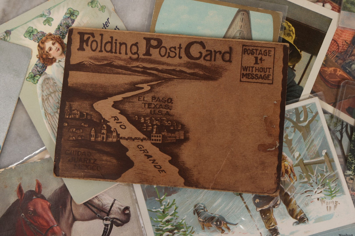 Lot 172 - Grouping Of 20+ Antique And Vintage Postcards And Ephemera Including Holiday Postcards, Sing Sing Prison Cards, Naumkeag Steam Cotton Co. Pamphlet, Salem, Massachusetts Brochure, Trade Cards, And More