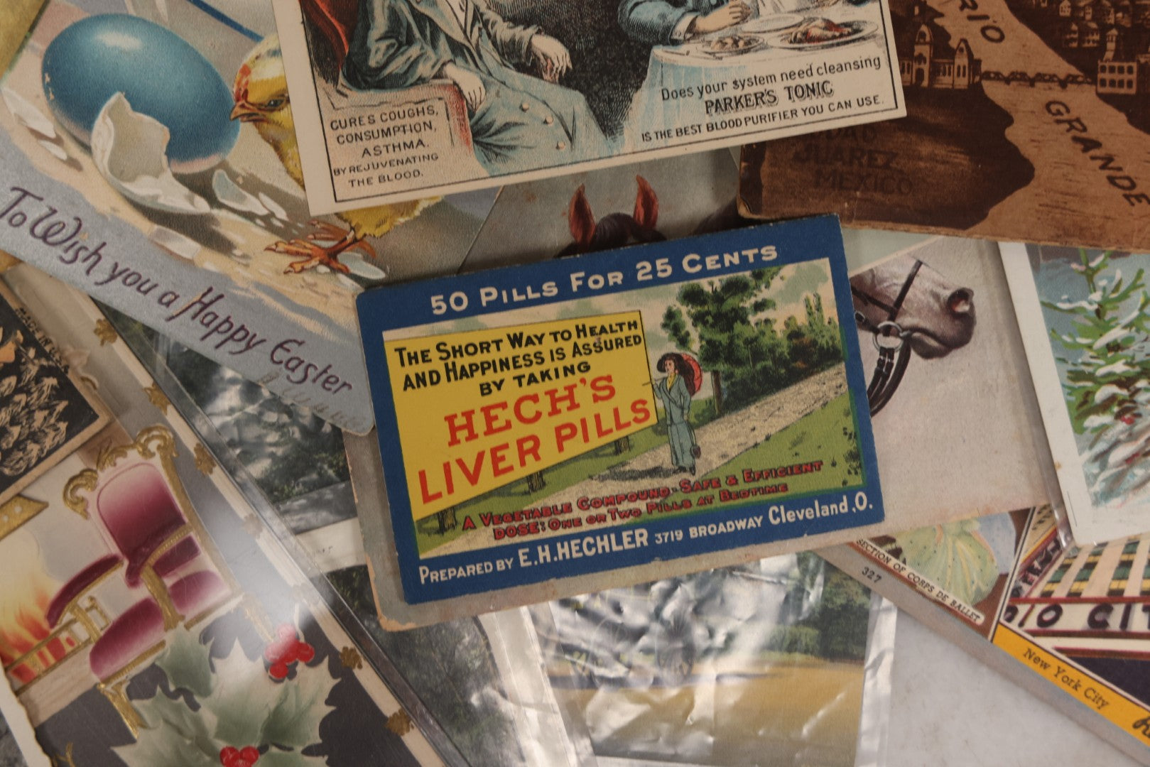 Lot 172 - Grouping Of 20+ Antique And Vintage Postcards And Ephemera Including Holiday Postcards, Sing Sing Prison Cards, Naumkeag Steam Cotton Co. Pamphlet, Salem, Massachusetts Brochure, Trade Cards, And More