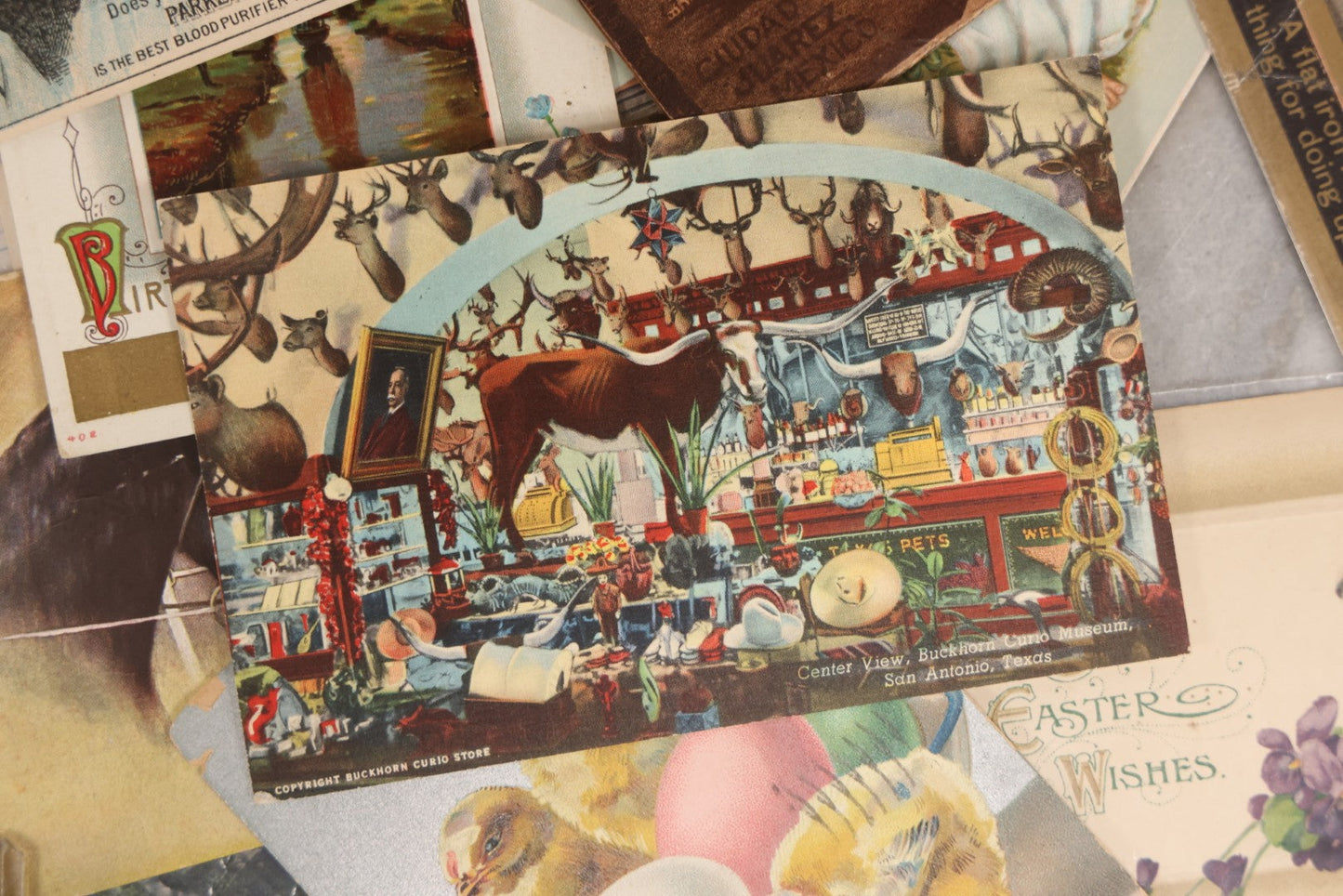 Lot 172 - Grouping Of 20+ Antique And Vintage Postcards And Ephemera Including Holiday Postcards, Sing Sing Prison Cards, Naumkeag Steam Cotton Co. Pamphlet, Salem, Massachusetts Brochure, Trade Cards, And More