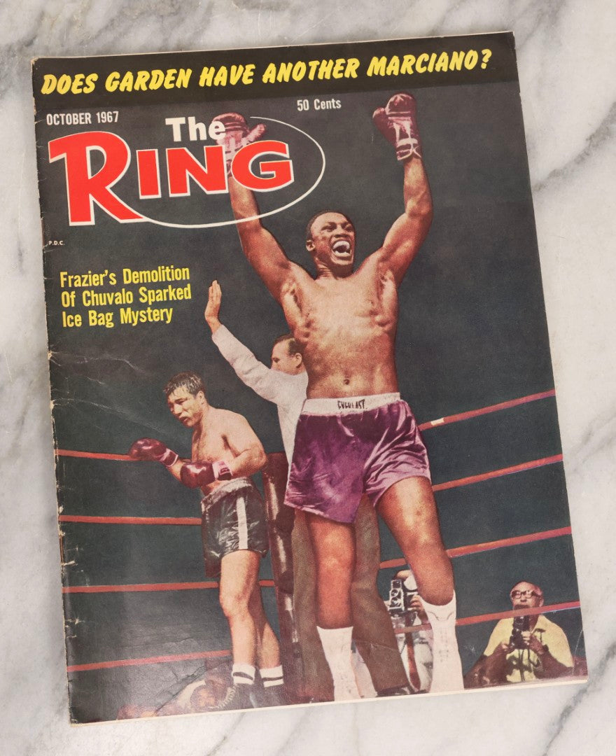 Lot 173 - Grouping Of Six Vintage Boxing And Sports Magazines Including Muhammad Ali / Cassius Clay Covers, Sports Illustrated Issues, Time Magazine, Willie Pastrano Cover, And The Ring With Frazier & Chuvalo, 1960s