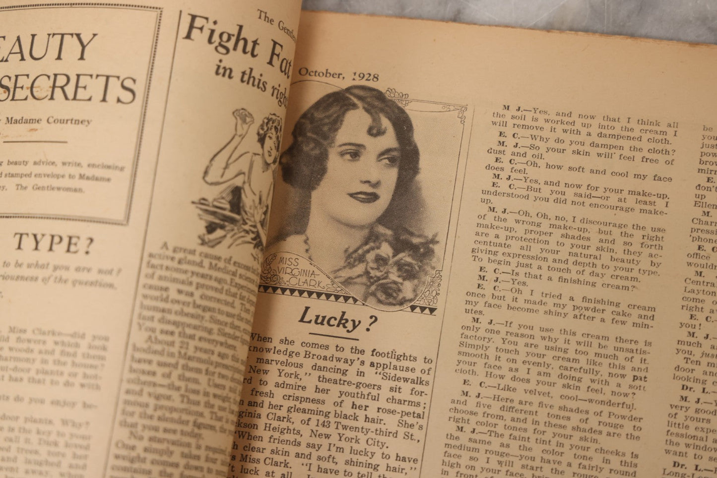 Lot 174 - Antique October 1928 Issue Of The Gentlewoman Magazine With Halloween Cover Of Woman Dressed As Witch Doing Her Makeup Beside A Jack-O-Lantern J.O.L., Copyrighted 1928 W. J. Thompson Company Inc., New York