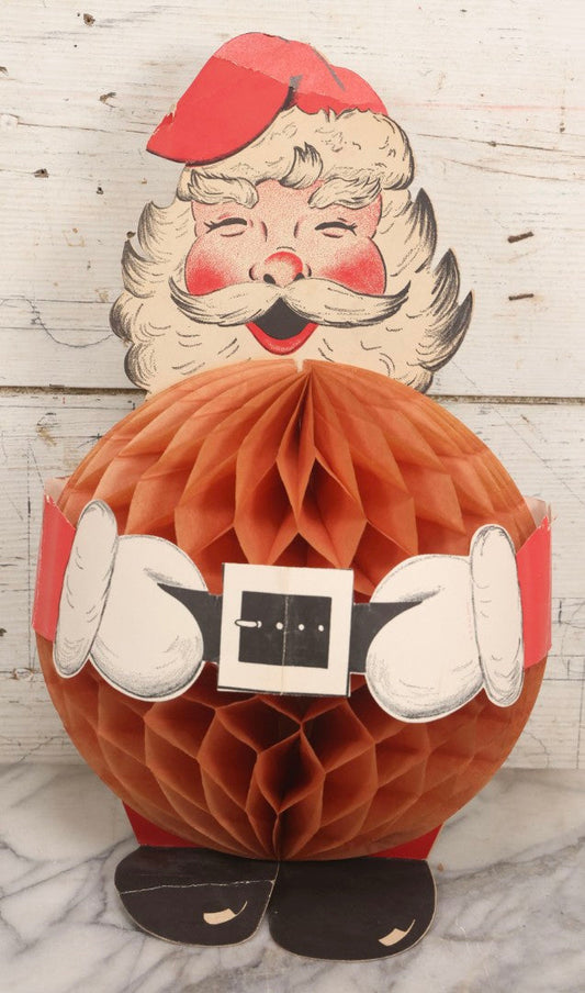 Lot 176 - Vintage Santa Claus Folding Accordion Paper Standup Decoration, Note Damage, 20" H