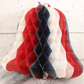Lot 177 - Vintage Red, White, And Blue Accordion Paper Bell Independence Day Decoration, Note Damage, 18-1/2" H