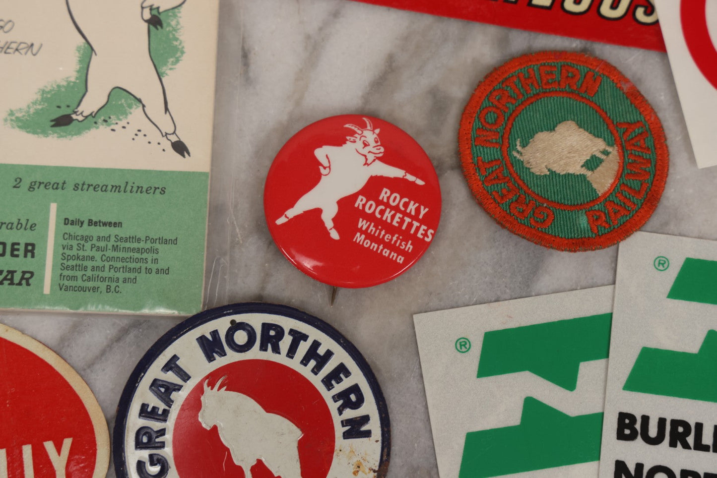 Lot 179 - Grouping Of Vintage Great Northern Railway Ephemera Featuring “Rocky” The Mountain Goat Mascot