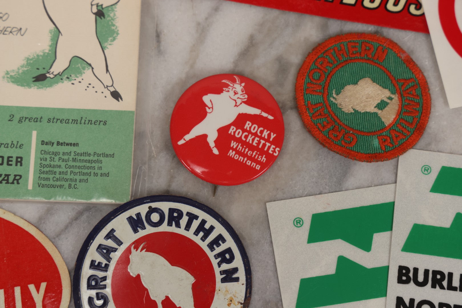 Lot 179 - Grouping Of Vintage Great Northern Railway Ephemera Featuring “Rocky” The Mountain Goat Mascot