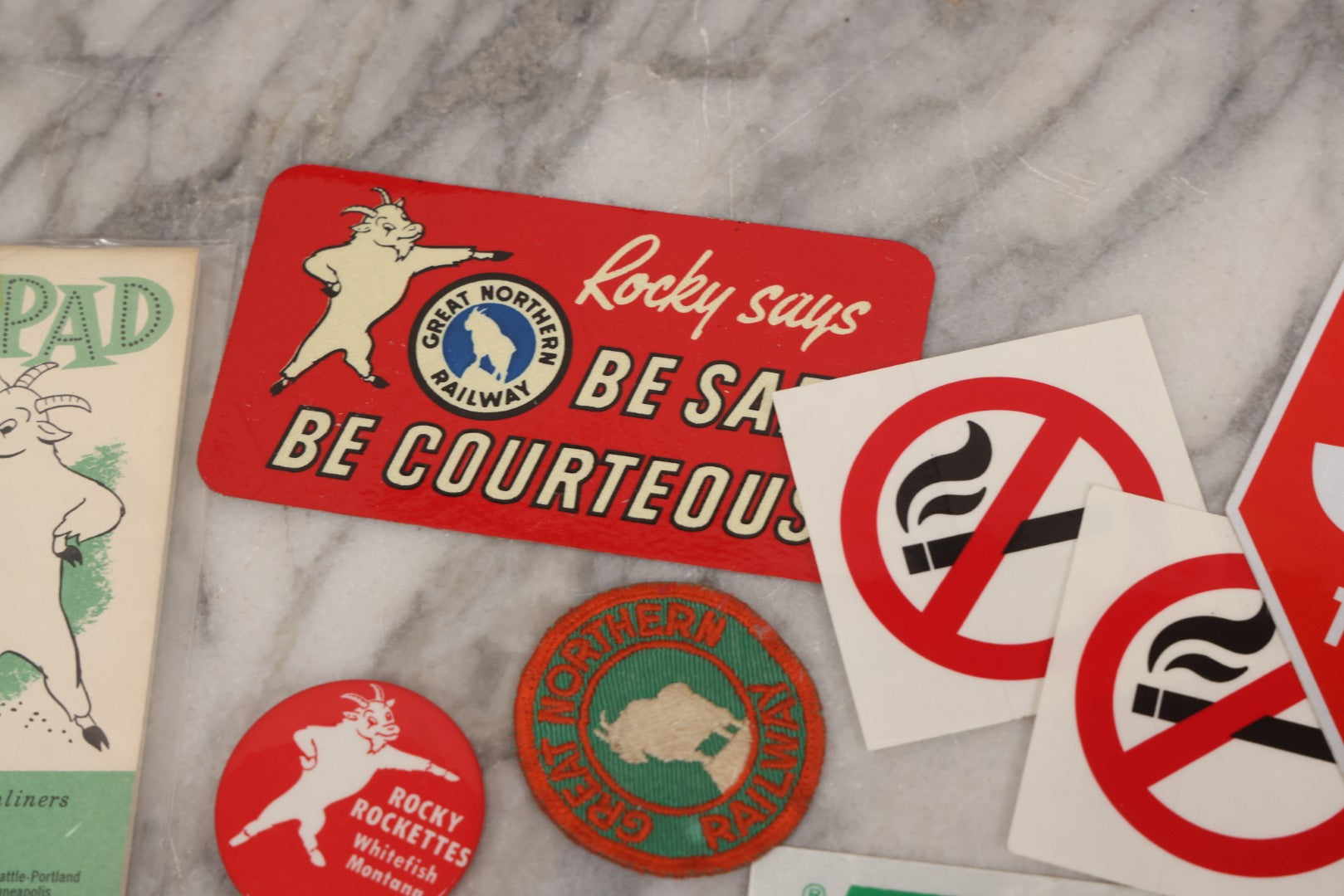 Lot 179 - Grouping Of Vintage Great Northern Railway Ephemera Featuring “Rocky” The Mountain Goat Mascot
