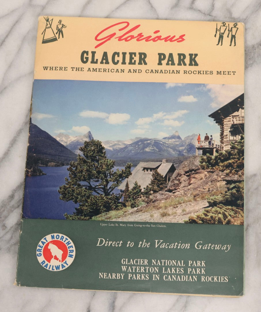 Lot 180 - Pair Of Vintage Great Northern Railway Travel Brochures For Glacier National Park, Waterton Lakes Park, And Canadian Rockies, Circa 1946