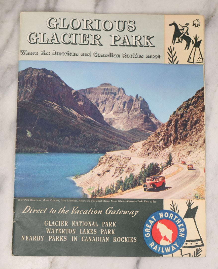 Lot 180 - Pair Of Vintage Great Northern Railway Travel Brochures For Glacier National Park, Waterton Lakes Park, And Canadian Rockies, Circa 1946