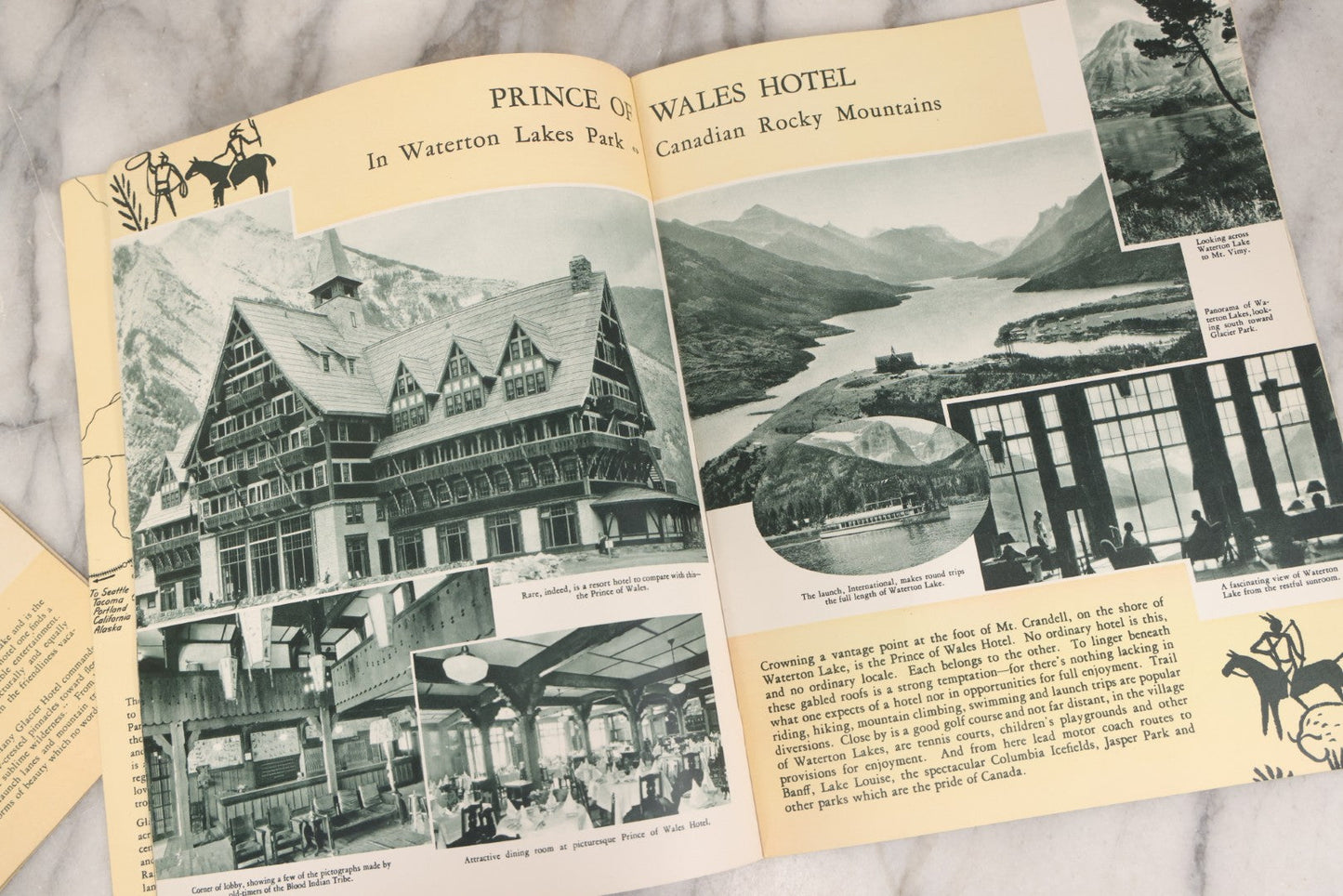 Lot 180 - Pair Of Vintage Great Northern Railway Travel Brochures For Glacier National Park, Waterton Lakes Park, And Canadian Rockies, Circa 1946