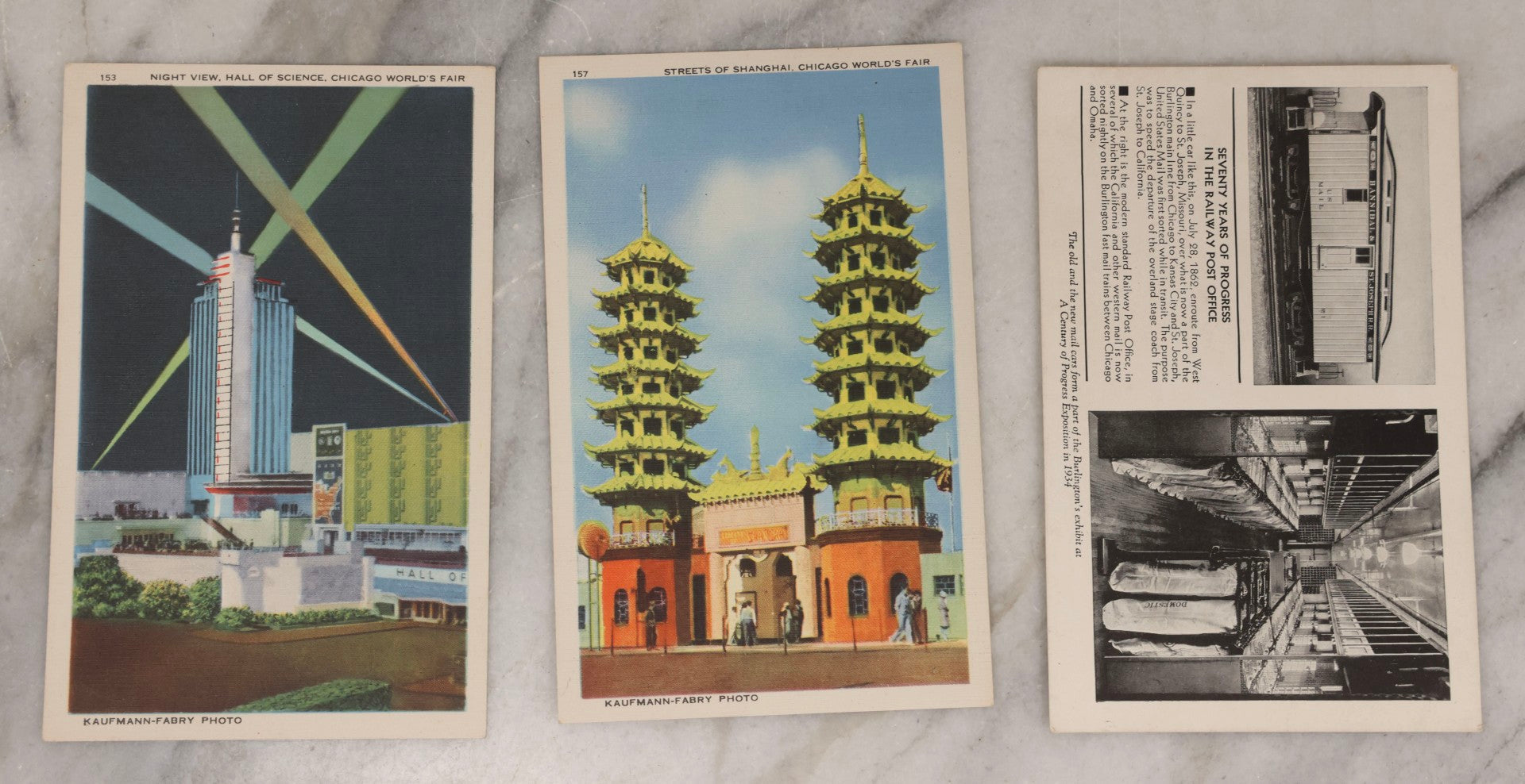 Lot 181 - Grouping Of 1933 Chicago World's Fair Ephemera Including Linen Postcards And Photo Souvenir Book