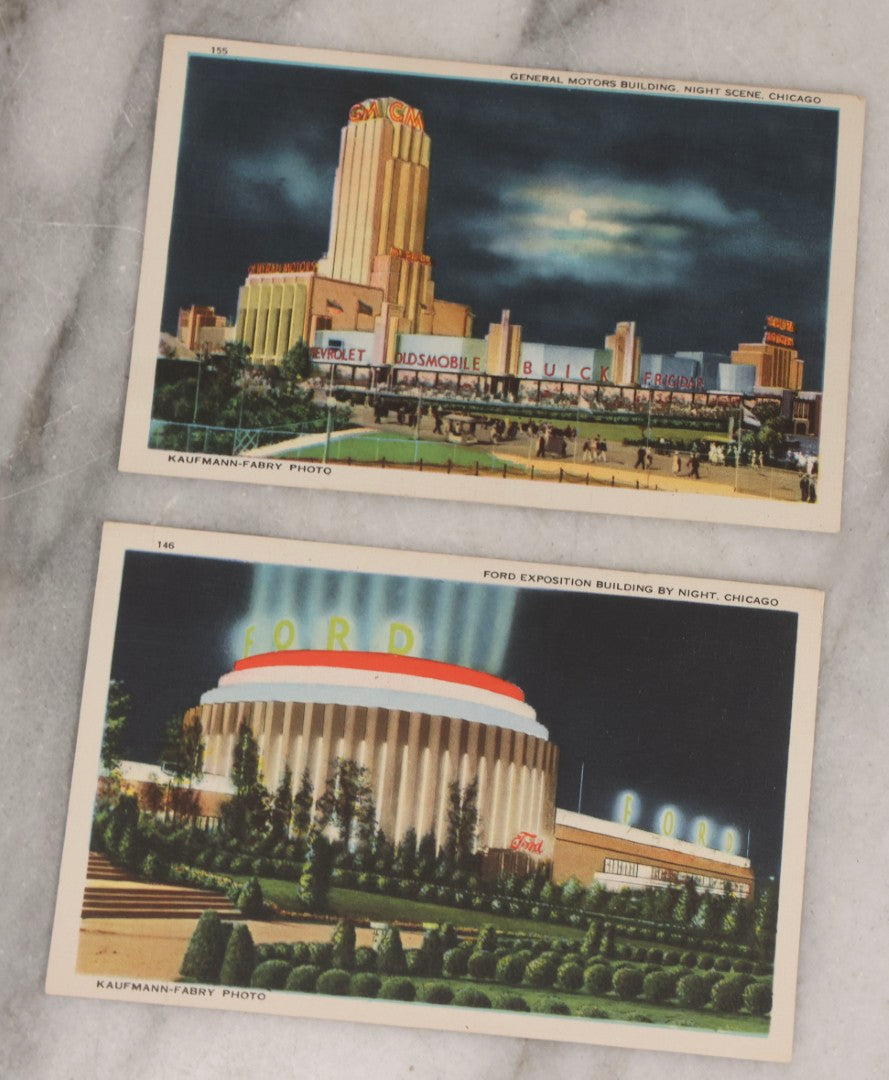 Lot 181 - Grouping Of 1933 Chicago World's Fair Ephemera Including Linen Postcards And Photo Souvenir Book