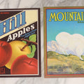 Lot 182 - Pair Of Vintage Apple Crate Labels, Mountain Goat Brand And Jim Hill Brand, Washington State