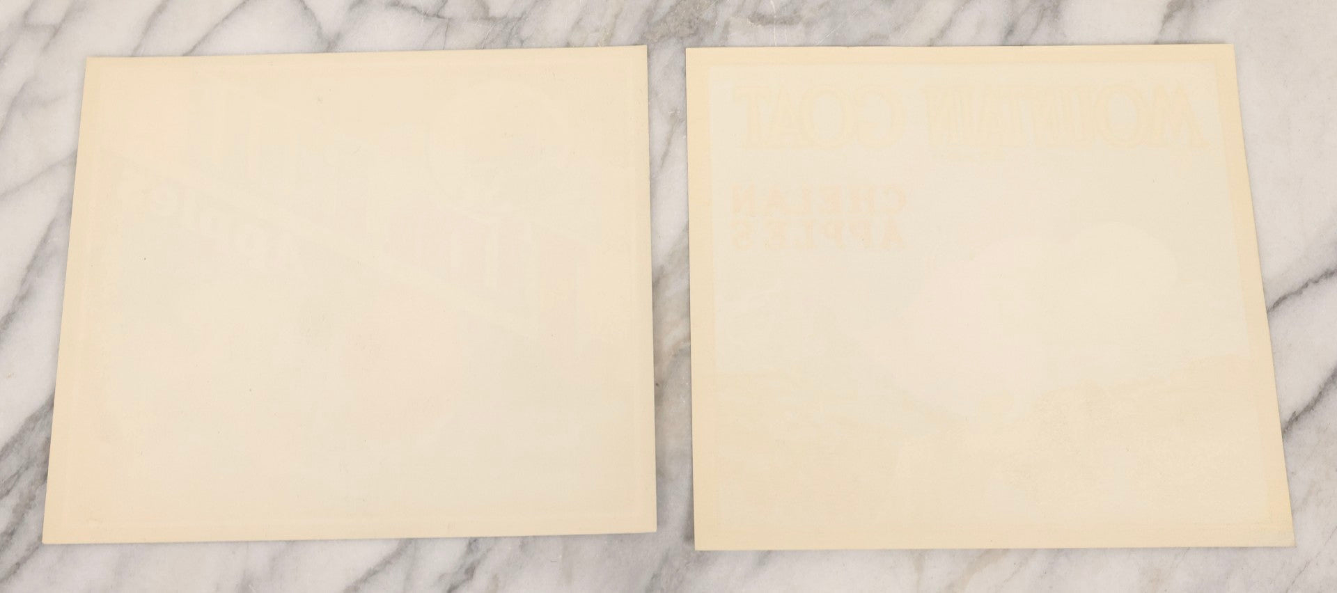 Lot 182 - Pair Of Vintage Apple Crate Labels, Mountain Goat Brand And Jim Hill Brand, Washington State