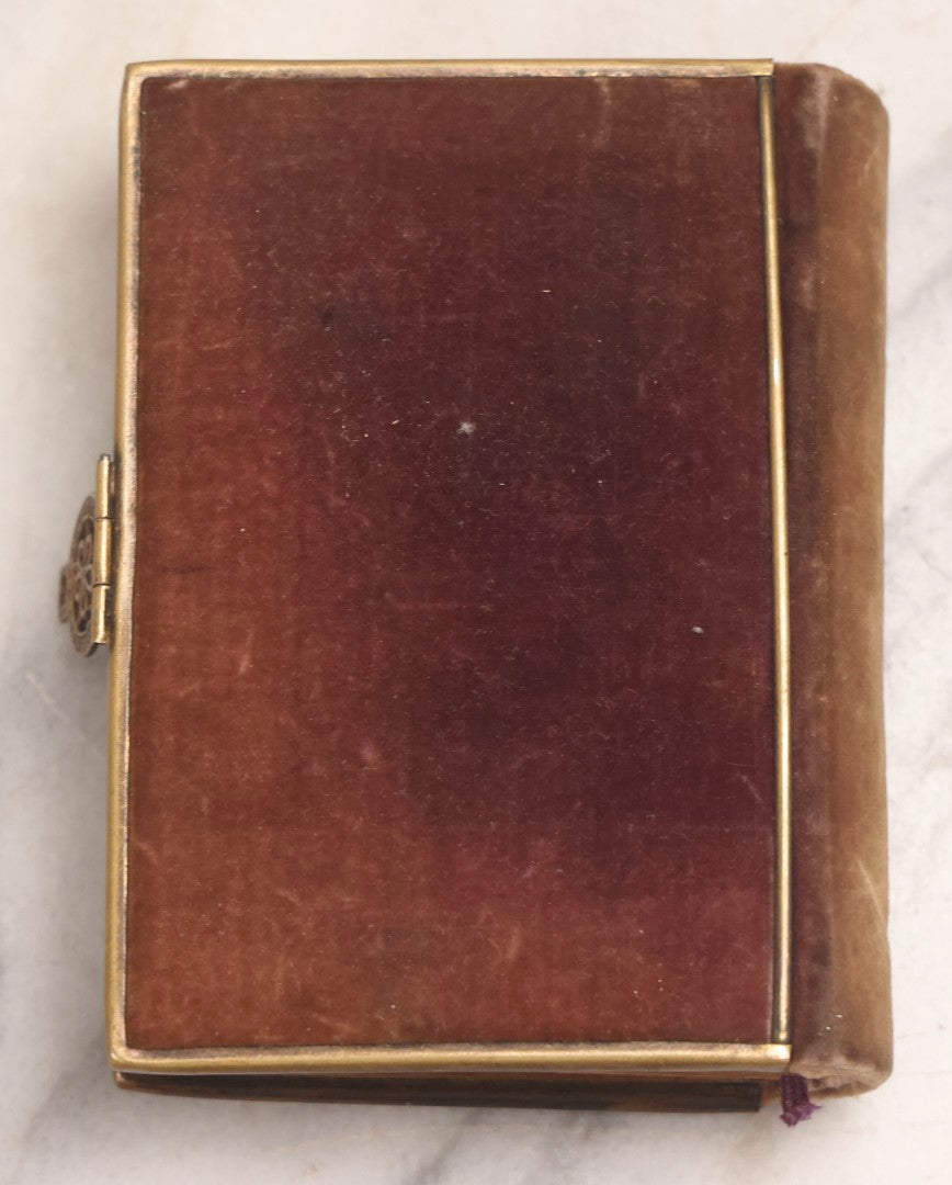 Lot 186 - "The Key Of Heaven: Approved Devotions And Prayers For All Occasions And Stations Of Life" Antique 1896 Catholic Prayer Book, Published By Salim Elias, New York, With Velvet Cover And Bone Decorations