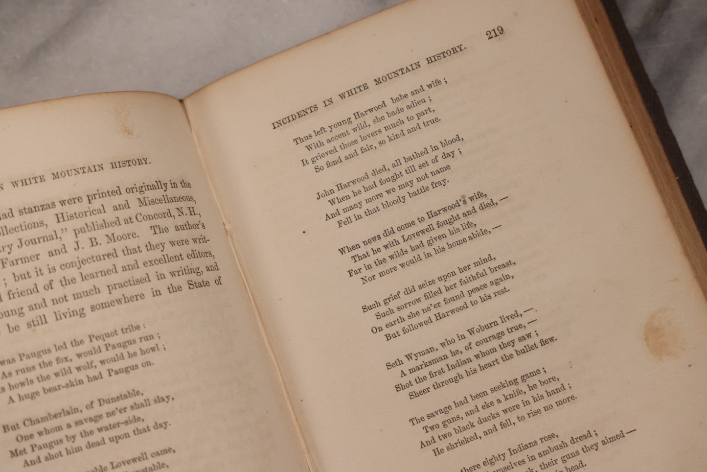 Lot 187 - "Incidents In White Mountain History" Antique New Hampshire Regional History Book By Rev. Benjamin G. Willey, Published By Nathaniel Noyes, Boston, Massachusetts, 1857, Note Front Cover Detached, Poor Condition