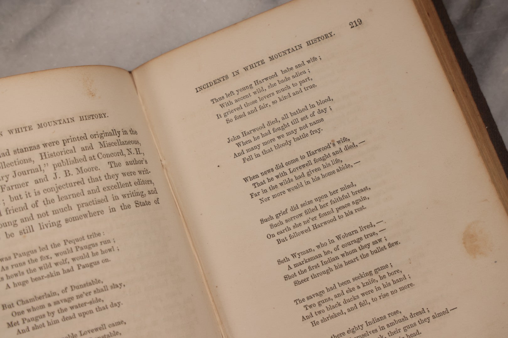 Lot 187 - "Incidents In White Mountain History" Antique New Hampshire Regional History Book By Rev. Benjamin G. Willey, Published By Nathaniel Noyes, Boston, Massachusetts, 1857, Note Front Cover Detached, Poor Condition