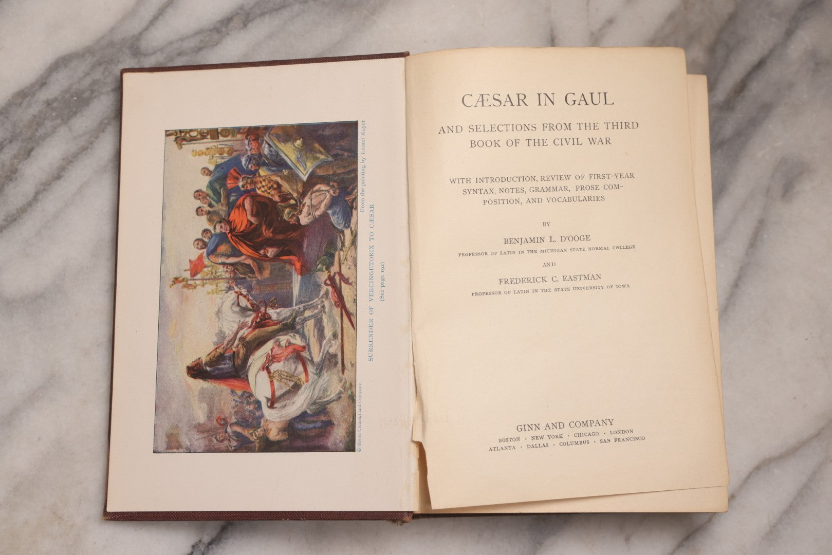 Lot 189 - "Caesar In Gaul And Selections From The Third Book Of The Civil War" Antique Illustrated Latin Language Textbook By Benjamin L. D'Ooge And Frederick C. Eastman, Published By Ginn And Company, Boston, 1917