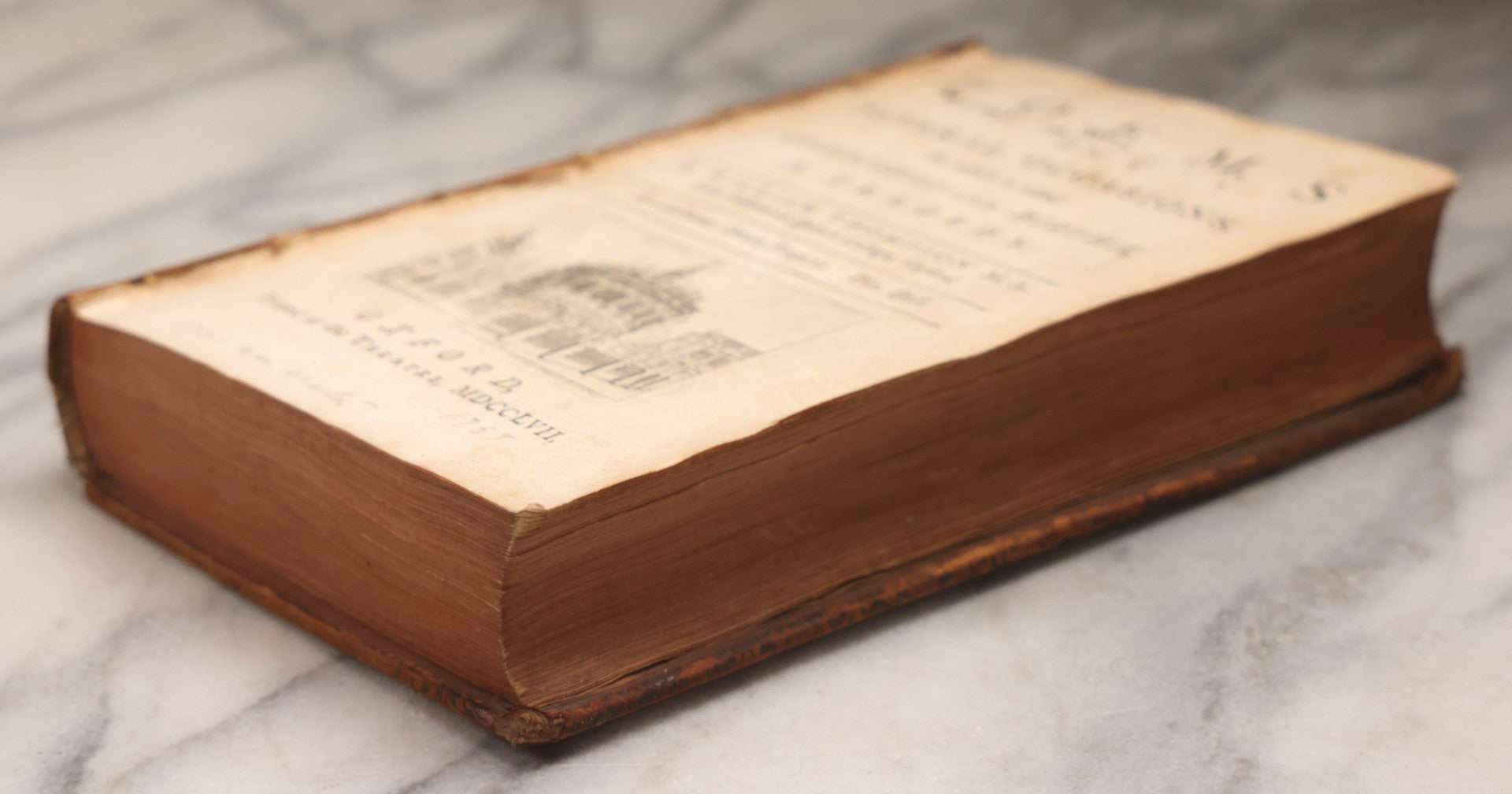 Lot 190 - “Thompson's Poems” Antique Poetry Book By William Thompson, Printed At Oxford At The Theatre, 1757, With Engraved Designs After Poems, Note Missing Cover