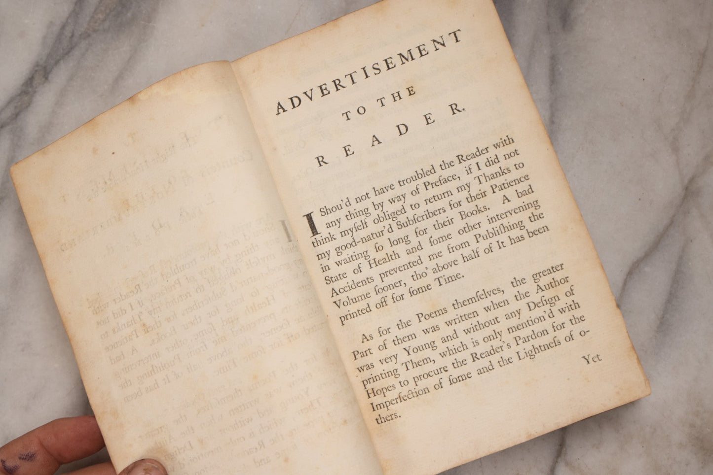 Lot 190 - “Thompson's Poems” Antique Poetry Book By William Thompson, Printed At Oxford At The Theatre, 1757, With Engraved Designs After Poems, Note Missing Cover